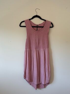 Anthropologie Pink Smocked Sleeveless Dress | XS